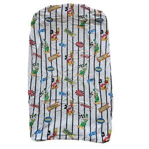 Vtg Disney Dundee Crib Sheet Fitted Mickey Mouse Car Racing Donald Duck USA
